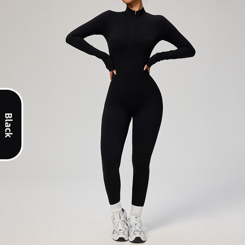 Women's Solid Zip-Up Skiing Jumpsuit