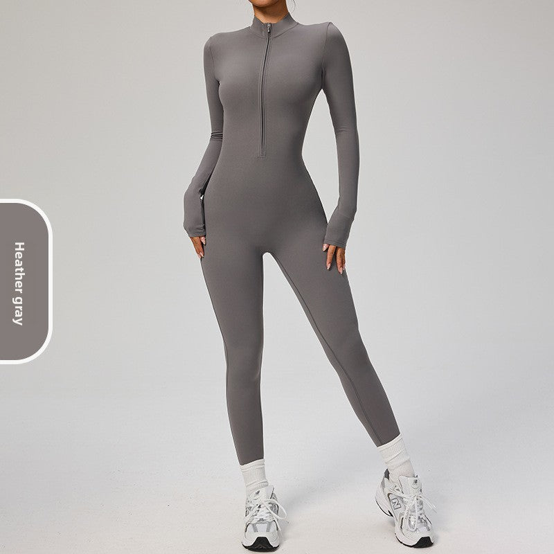Women's Solid Zip-Up Skiing Jumpsuit