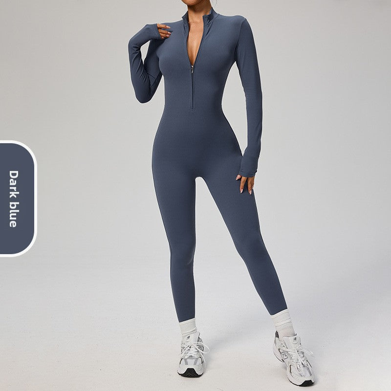 Women's Solid Zip-Up Skiing Jumpsuit