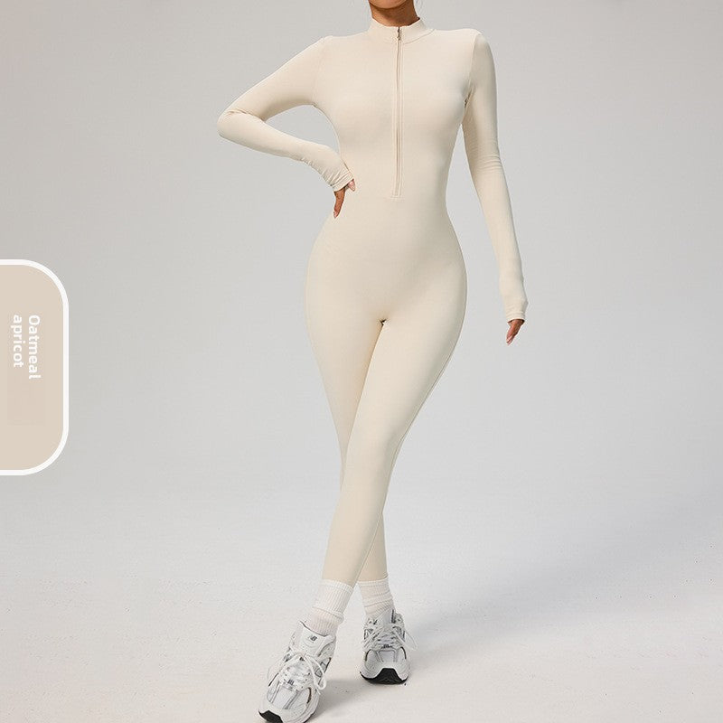 Women's Solid Zip-Up Skiing Jumpsuit