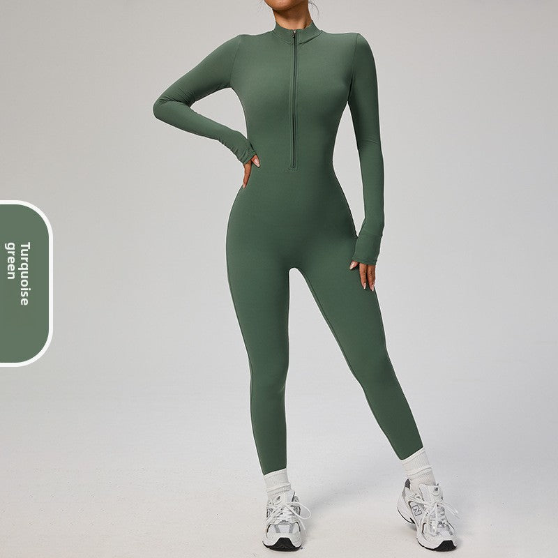 Women's Solid Zip-Up Skiing Jumpsuit