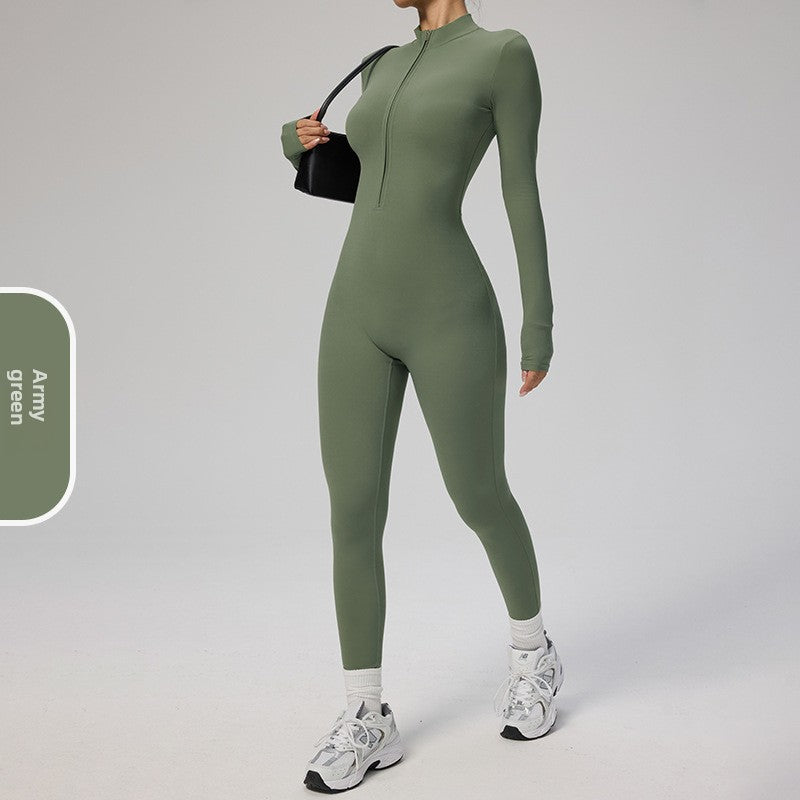 Women's Solid Zip-Up Skiing Jumpsuit