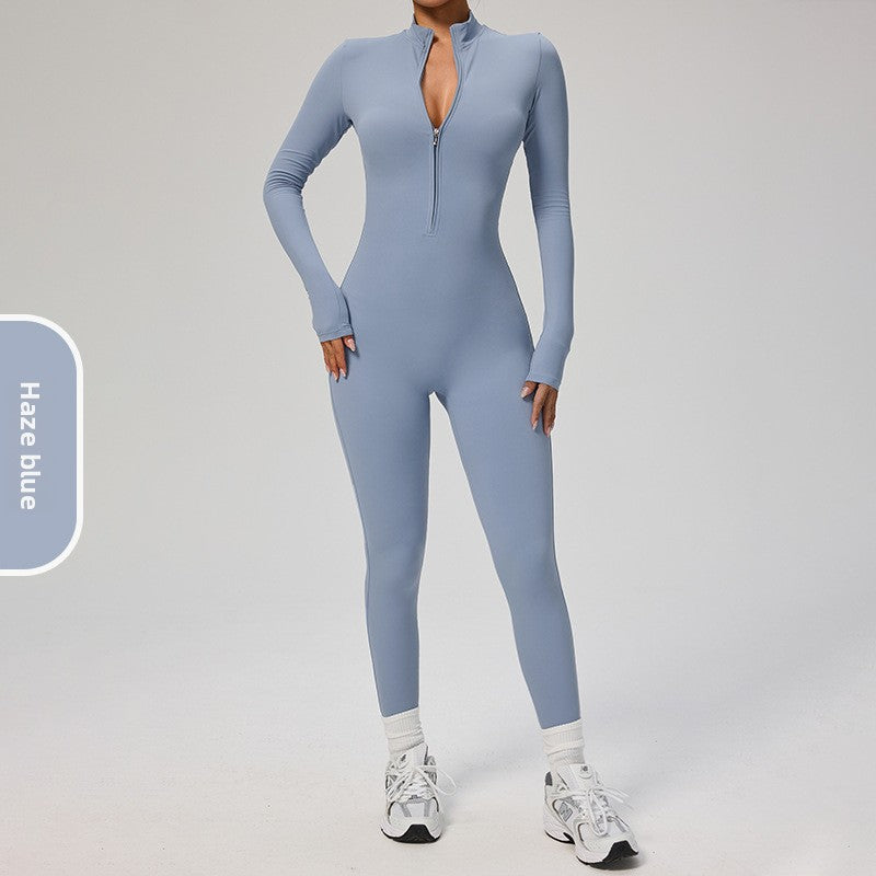 Women's Solid Zip-Up Skiing Jumpsuit